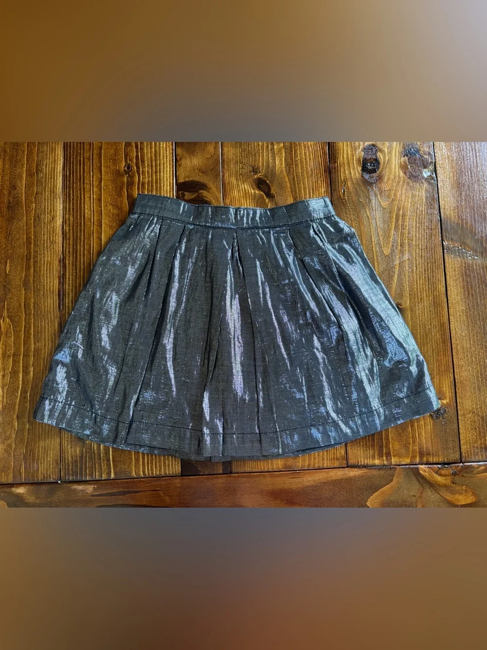 babyGap Girls Black/Silver Metallic Pleated Pull-On Skirt Elastic Waist 4Y